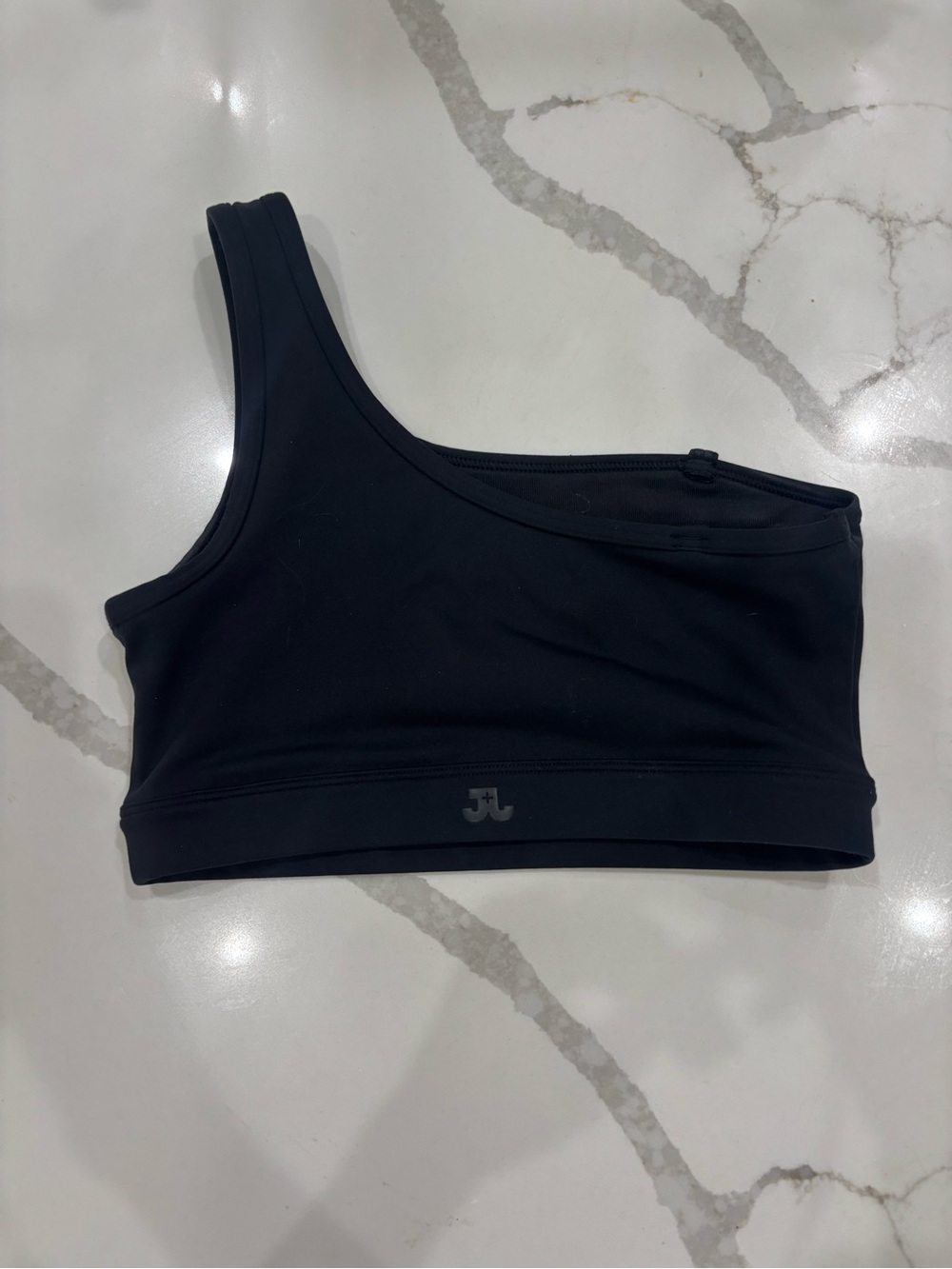 Jo & Jax Dancewear One-Shoulder Black Sports Bra - Picture 2 of 2